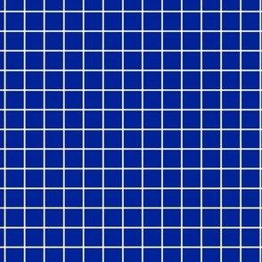 Grid Pattern - Imperial Blue and White