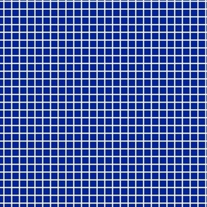 Small Grid Pattern - Imperial Blue and White
