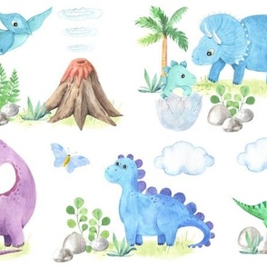 Watercolor Dinosaur Nursery