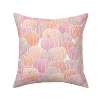 Pastel Pumpkin Patch Small- Pastel Halloween- Fall- Autumn Pumpkins- Orange- Pink- Coral- Baby- Kids- Small Scale- Face Mask