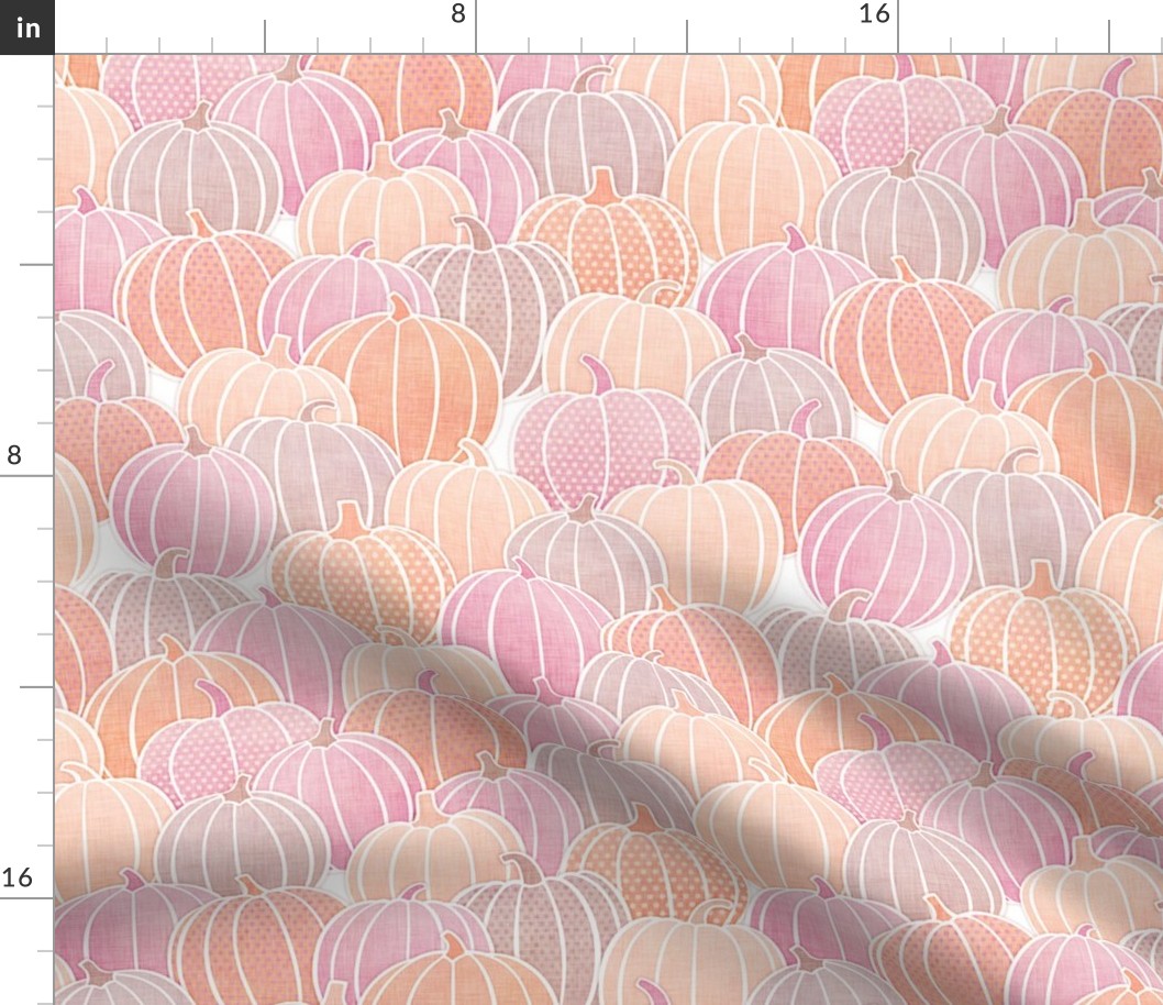 Pastel Pumpkin Patch Small- Pastel Halloween- Fall- Autumn Pumpkins- Orange- Pink- Coral- Baby- Kids- Small Scale- Face Mask