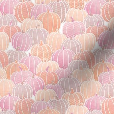 Pastel Pumpkin Patch Mini- Pastel Halloween- Fall- Autumn Pumpkins- Orange- Pink- Coral- Baby- Kids- Small Scale- Face Mask