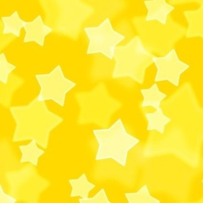 Large Starry Bokeh Pattern - School Bus Yellow Color