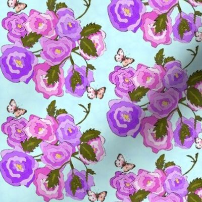 Carnations and Butterflies Pattern