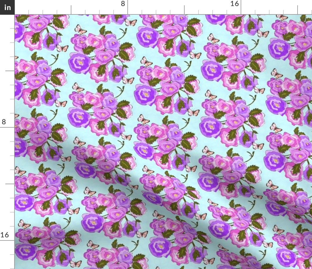 Carnations and Butterflies Pattern
