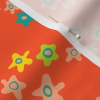Ditsy Daisy Boho Floral in Orange Yellow Blush - SMALL Scale - UnBlink Studio by Jackie Tahara