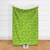 Ditsy Daisy Boho Floral in Green Teal - LARGE Scale - UnBlink Studio by Jackie Tahara