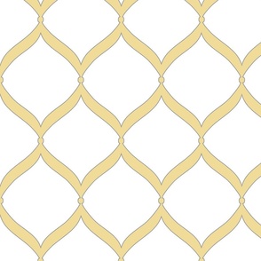 Ogee Tile –  Gold/Gray Lined - White Background 