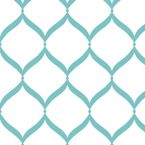 Ogee Tile – Turquoise/White Background 