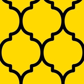 Extra Large Moroccan Tile Pattern - School Bus Yellow and Black