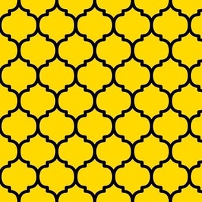 Moroccan Tile Pattern - School Bus Yellow and Black