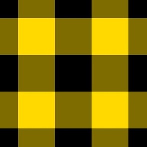 Jumbo Gingham Pattern - School Bus Yellow and Black