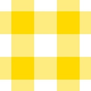 Jumbo Gingham Pattern - School Bus Yellow and White