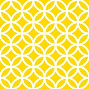 Interlocked Circles Pattern - School Bus Yellow and White