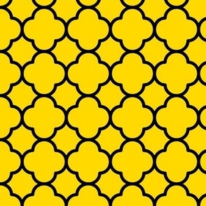Quatrefoil Pattern - School Bus Yellow and Black