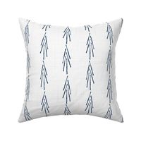 indigo - indigo blue arrows on textured white - shibori fabric