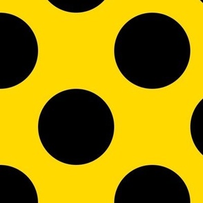 Large Polka Dot Pattern - School Bus Yellow and Black