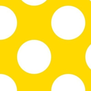 Large Polka Dot Pattern - School Bus Yellow and White