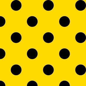 Big Polka Dot Pattern - School Bus Yellow and Black