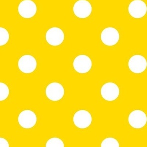 Big Polka Dot Pattern - School Bus Yellow and White