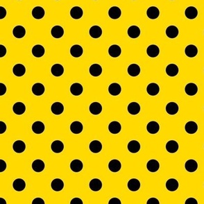 Polka Dot Pattern - School Bus Yellow and Black