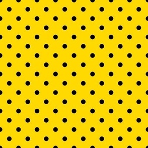 Small Polka Dot Pattern - School Bus Yellow and Black