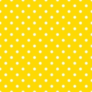 Small Polka Dot Pattern - School Bus Yellow and White