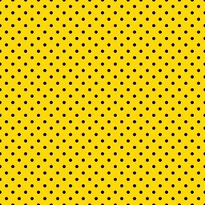 Tiny Polka Dot Pattern - School Bus Yellow and Black