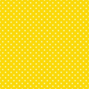 Tiny Polka Dot Pattern - School Bus Yellow and White