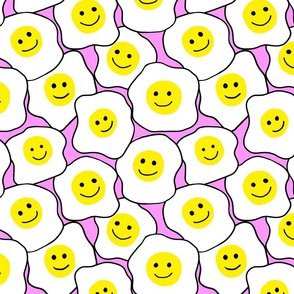 happy eggs pattern pink