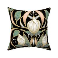 Art Nouveau Serene Blossom | Black