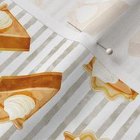 Pumpkin Pie Slice - fall dessert - thanksgiving - beige stripes - C21