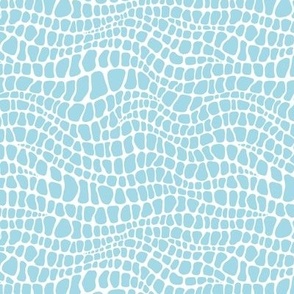 Alligator Pattern - Arctic Blue and White