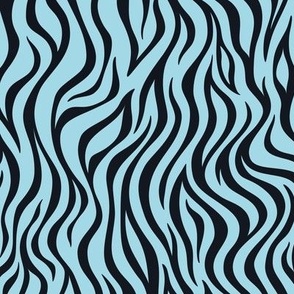 Zebra Stripe Pattern - Arctic Blue and Midnight Black
