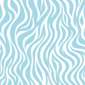 Zebra Stripe Pattern - Arctic Blue and White