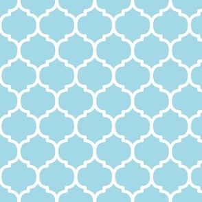 Moroccan Tile Pattern - Arctic Blue and White