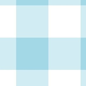 Extra Jumbo Gingham Pattern - Arctic Blue and White
