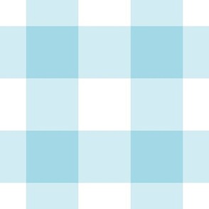 Jumbo Gingham Pattern - Arctic Blue and White