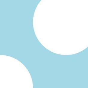 Jumbo Polka Dot Pattern - Arctic Blue and White