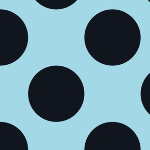 Large Polka Dot Pattern - Arctic Blue and Midnight Black