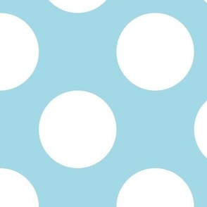 Large Polka Dot Pattern - Arctic Blue and White