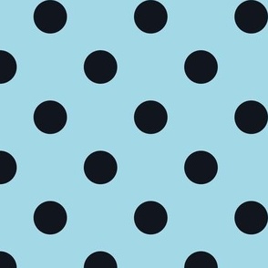 Big Polka Dot Pattern - Arctic Blue and Midnight Black