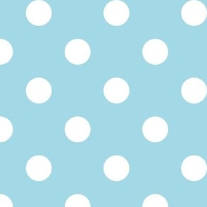 Big Polka Dot Pattern - Arctic Blue and White