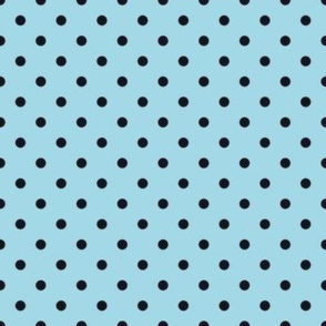 Small Polka Dot Pattern - Arctic Blue and Midnight Black