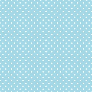 Tiny Polka Dot Pattern - Arctic Blue and White