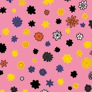 ditzy flowers - dark pink