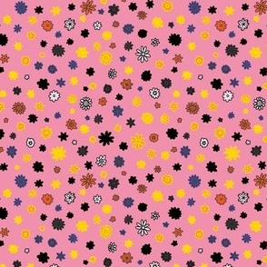 tiny ditzy flowers - dark pink