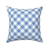 Diagonal  Gingham Blue White