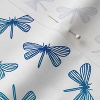 Dragonfly blue turquoise on white