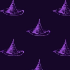 Witches Hats on Deep Dark Purple